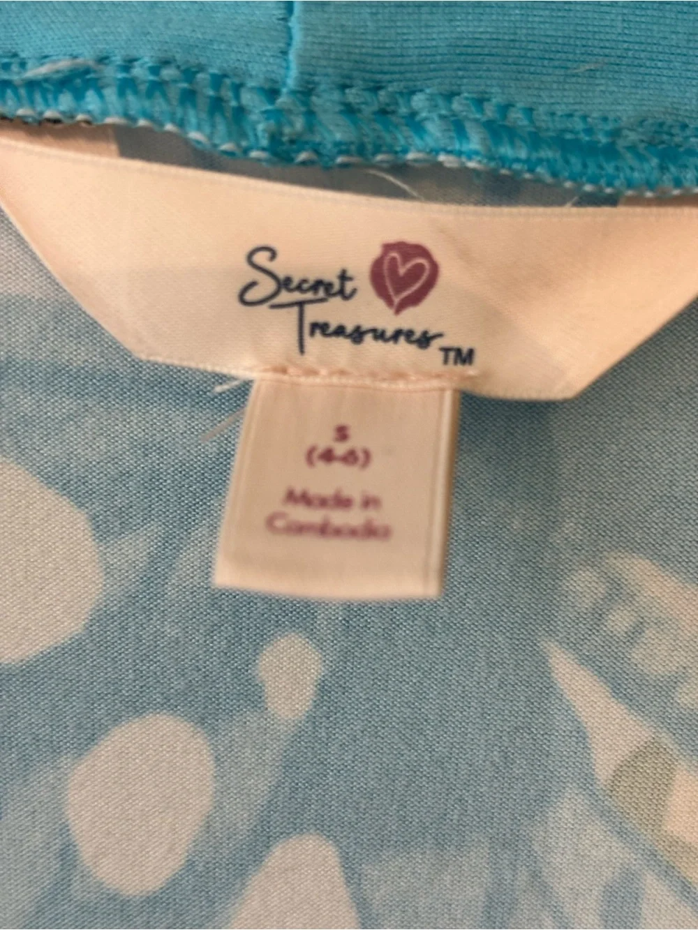 Secret Treasures Butterfly & Floral Wrap Robe - Light Blue, Pink & Turquoise